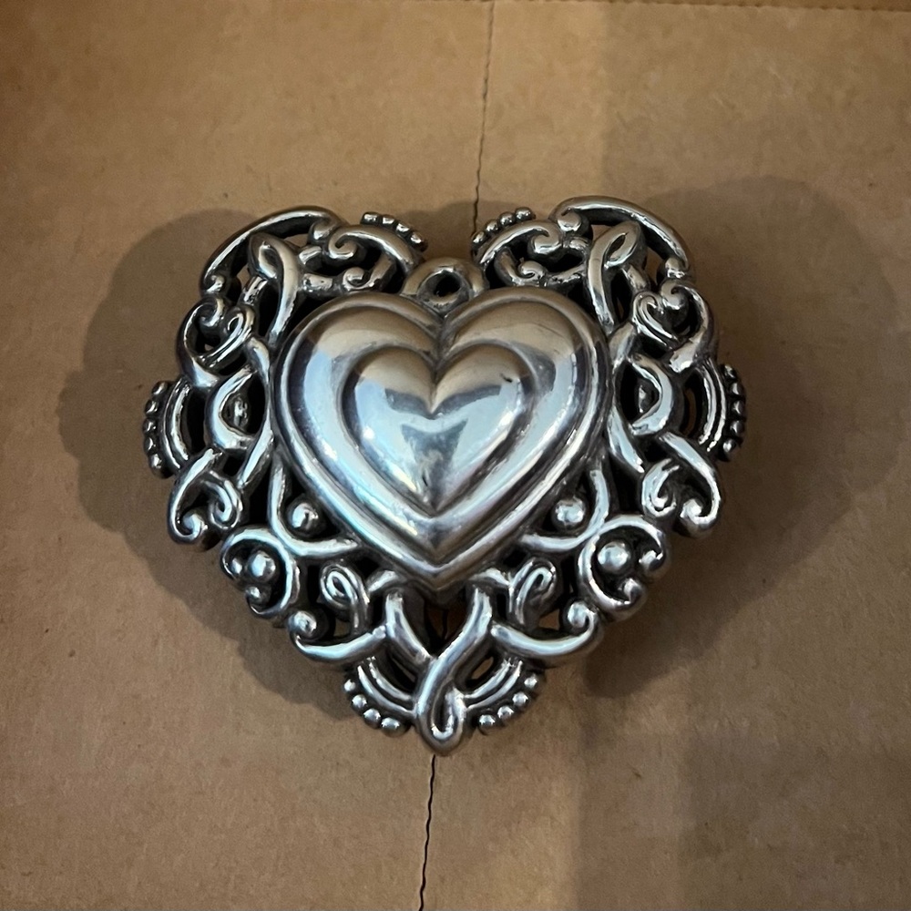 Brighton Silver Ornate Heart Trinket